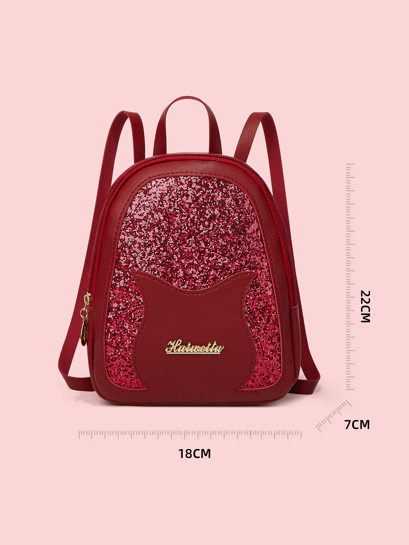 Fashion Solid Color Sequins Square Zipper Fashion Backpack display picture 3