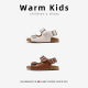 Genuine leather girls British wind sandals 2025 summer new baby girls soft bottom beach shoes a generation of hair