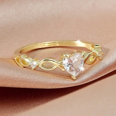 跨境熱賣復古鏤空花環鑲鑽戒指女日韓學生簡約輕奢食指戒個性尾戒