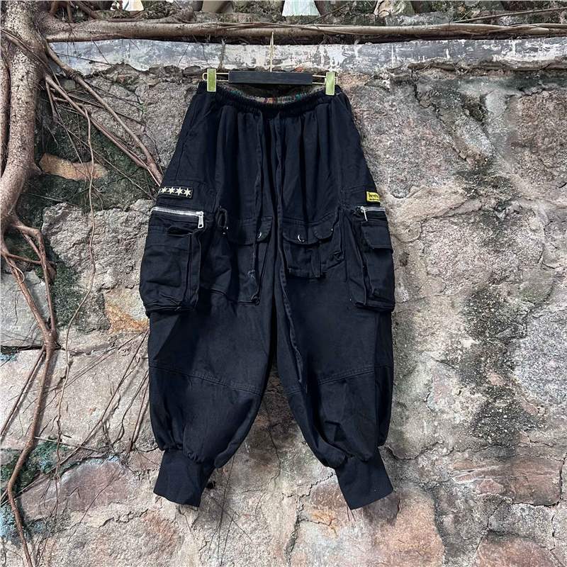 Marca de moda tailandesa 2026 primavera y otoño nueva moda personalidad chaleco sin mangas multi-bolsillo jeans conjunto suelto