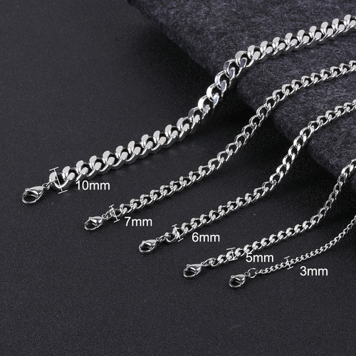 Best-selling cross-border stainless steel hip-hop men's Cuba chain simple accessory sweater chain niche jewelry titanium steel accessories for men