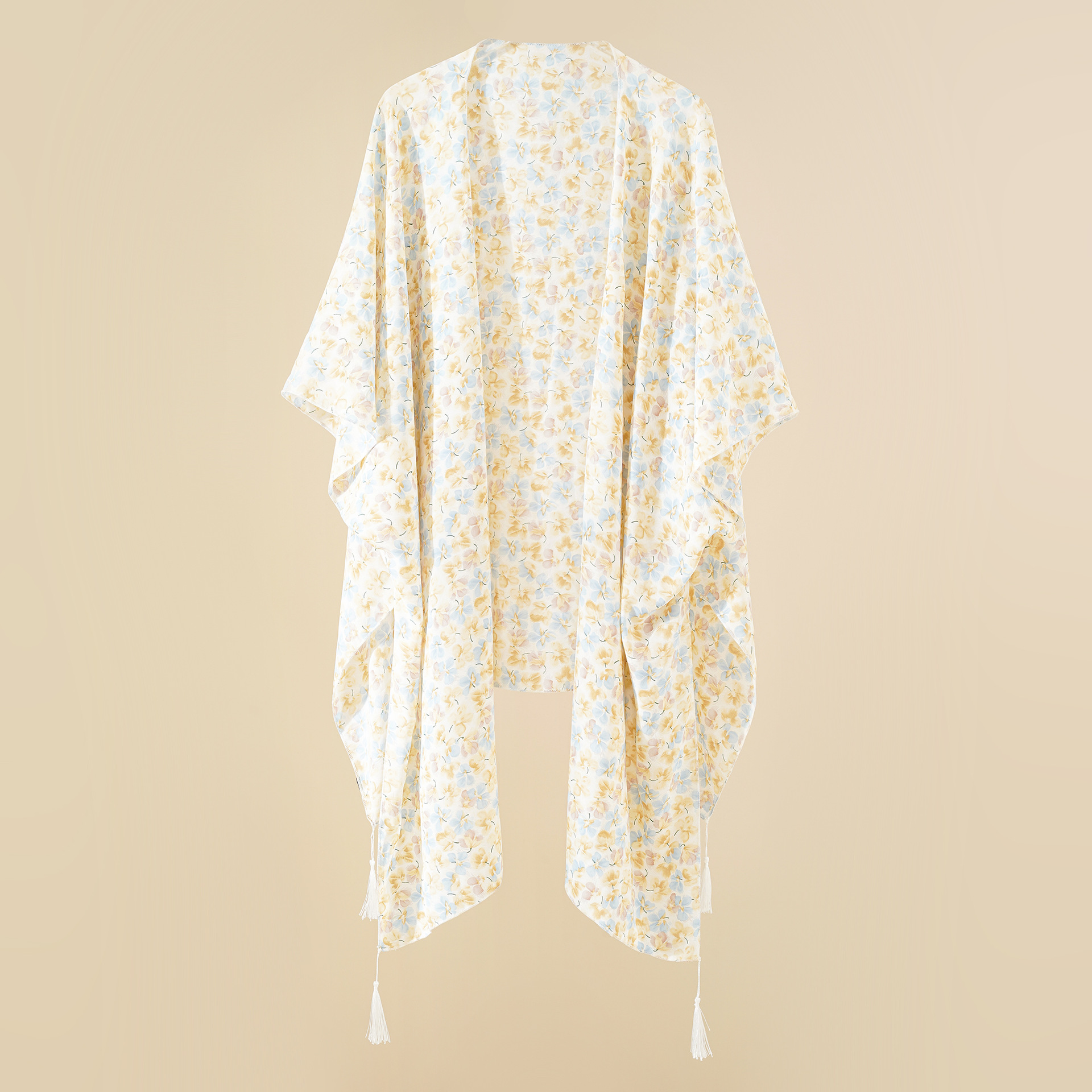 2022 estilo europeo y americano Mediados de longitud pequeña flor cardigan impreso blusa playa vacaciones ropa de protección solar nuevo