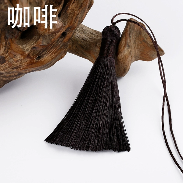 10 brown K style tassels