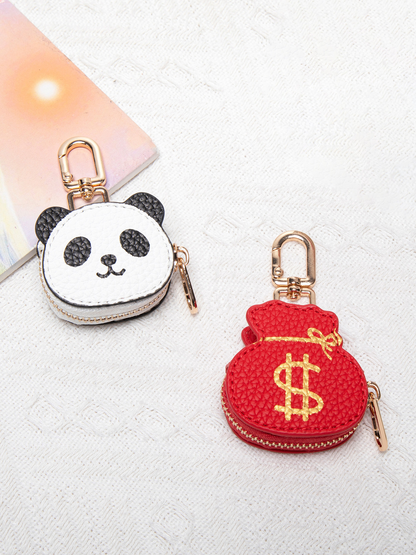 Inventario mini bolso llavero lindo bolso rojo tradicional bolso colgante pequeño multifuncional bolso de monedas