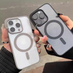 肌に優しい磁気吸引 iphone16promax apple 16 携帯電話ケース透明落下防止ワイヤレス充電アクリル