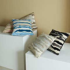 Amazon new plush cushion cover texture plush flowing sand color cushion backrest for wholesale sofa cushion backrest cover