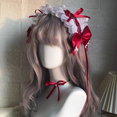 lolita白雪姬同款发带蝴蝶结颈链可爱发饰洛丽塔头饰日系少女配饰