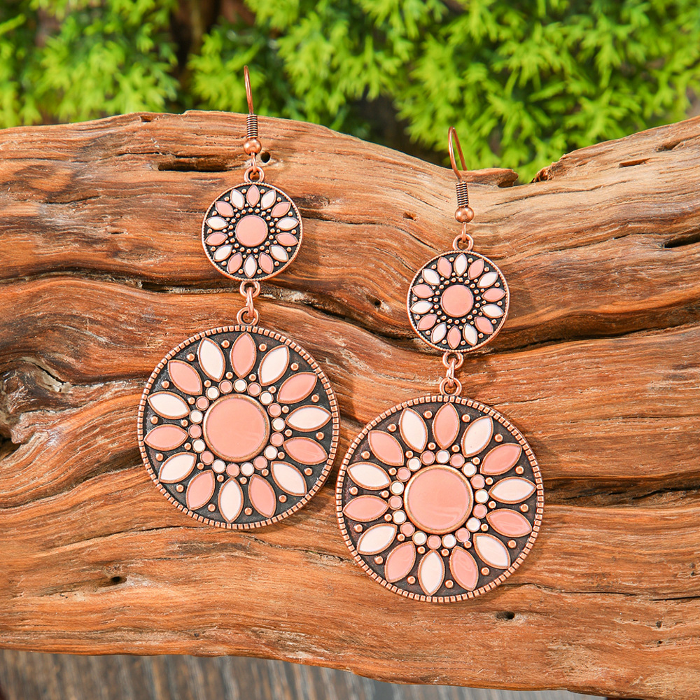 15g Weight Alloy Ear Needle Material Drop Earrings Classification 1 Pair Quantity Daily, Street Occasion Zinc alloy Material Geometric Pattern All Seasons Season Women's Gender Polished Finish Ethnic Style Style 1 Pair Ethnic Style Geometric Zinc Alloy Drop Earrings 18