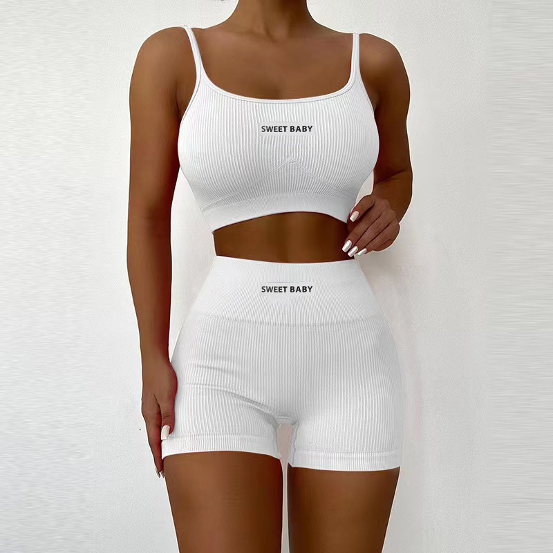 Foreign Trade Cross-Border New High-Waist Suspender Yoga Suit Women's Nude Beautiful Back Sports Bra Fitness Suit Sportswear