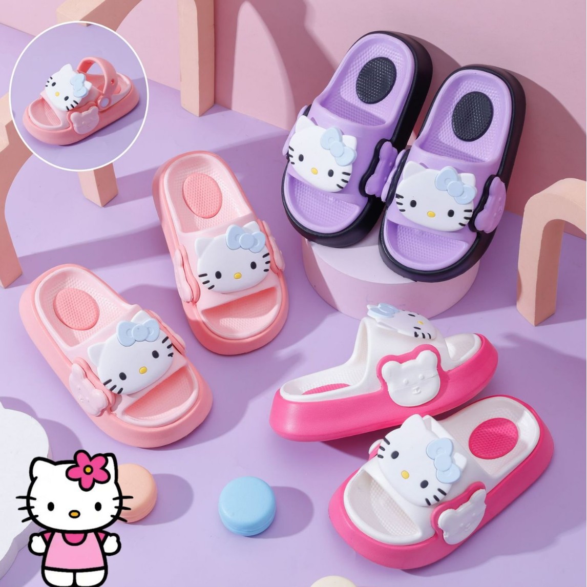卡通可爱一字拖女外穿凉鞋女童EVA拖鞋女沙滩鞋女厚底居家凉拖鞋