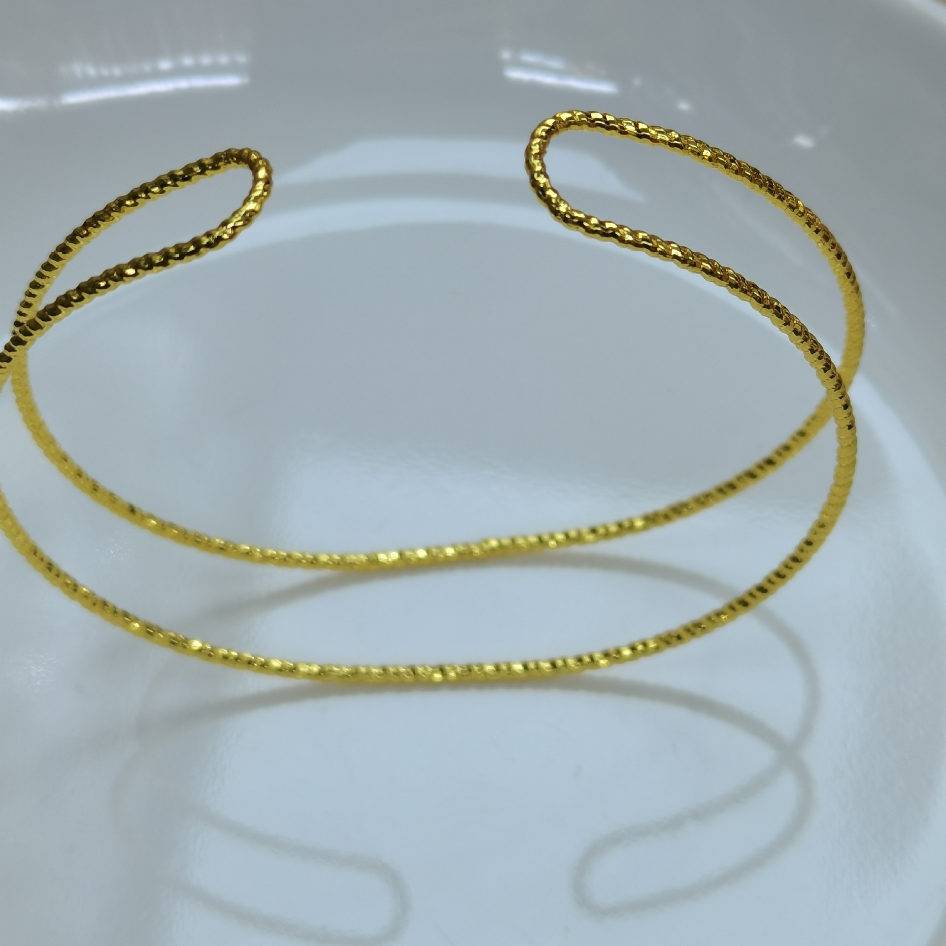166g Weight 14K Gold Plated Plating Material Rings, Bracelets Classification Copper 14K Gold Plated Solid Color Rings Bracelets