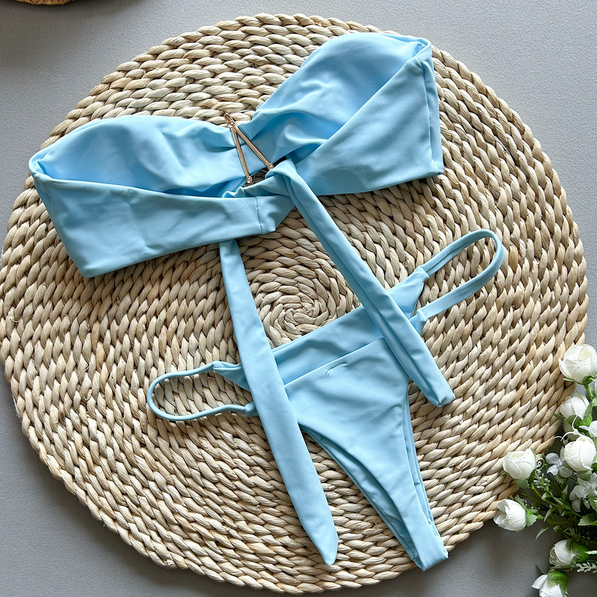 98g Weight Briefs Panties Style Bra Bra Category Nylon Fabric Type 2 Pieces Set Quantity Fitness, Swimming Pool, Sports Occasion Solid Color Pattern Women's Gender Women's Solid Color 2 Pieces Set Bikinis Swimwear 1