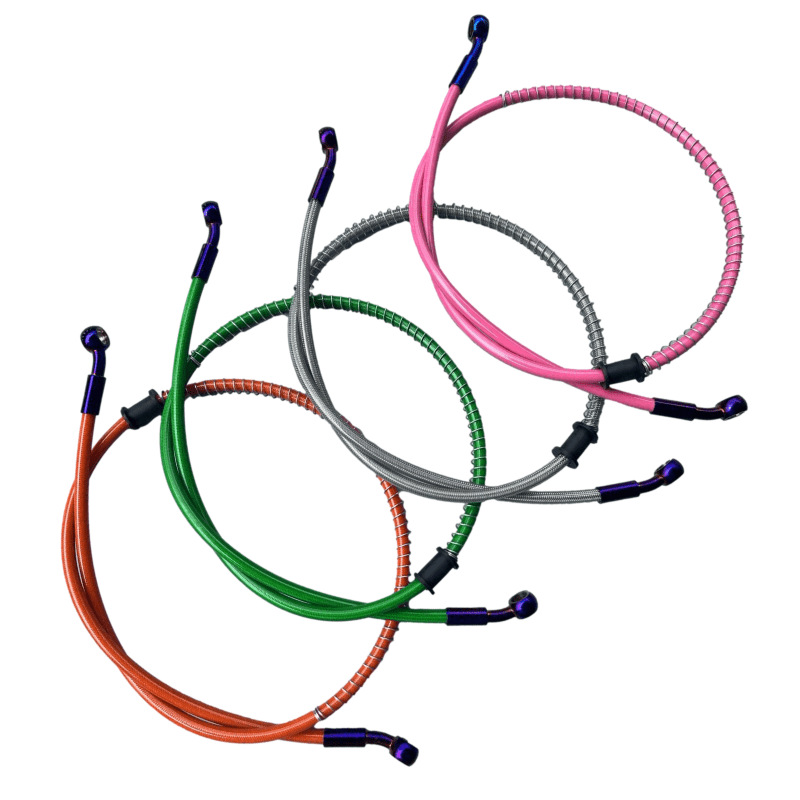 High-Pressure Steel Brake Hose for Scooter, 10mm Disc Brake Hose, Hydraulic Front and Rear Brake Hose, Titanium Gold