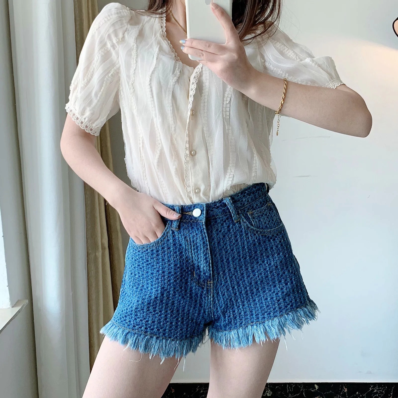 summer loose denim shorts  NSAC51720