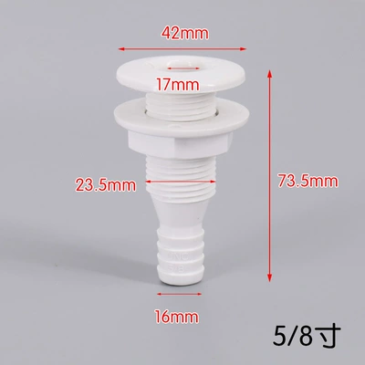 Seaflo Marine Drain Outlet Quick Connector for Yacht 1inch Outlet Abs Yacht Plastic Rv Accessory Hole (Avtomobil ehtiyat hissələri) - 5-8inch-white-drain-outlet