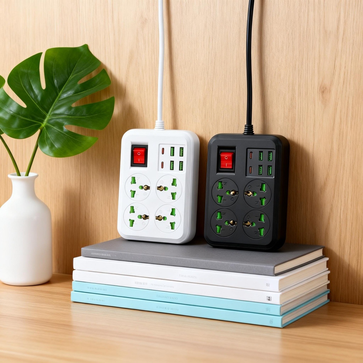 跨境万能孔插排 欧英美澳标兼容 带 Type-C 外贸爆款厂家直供插座