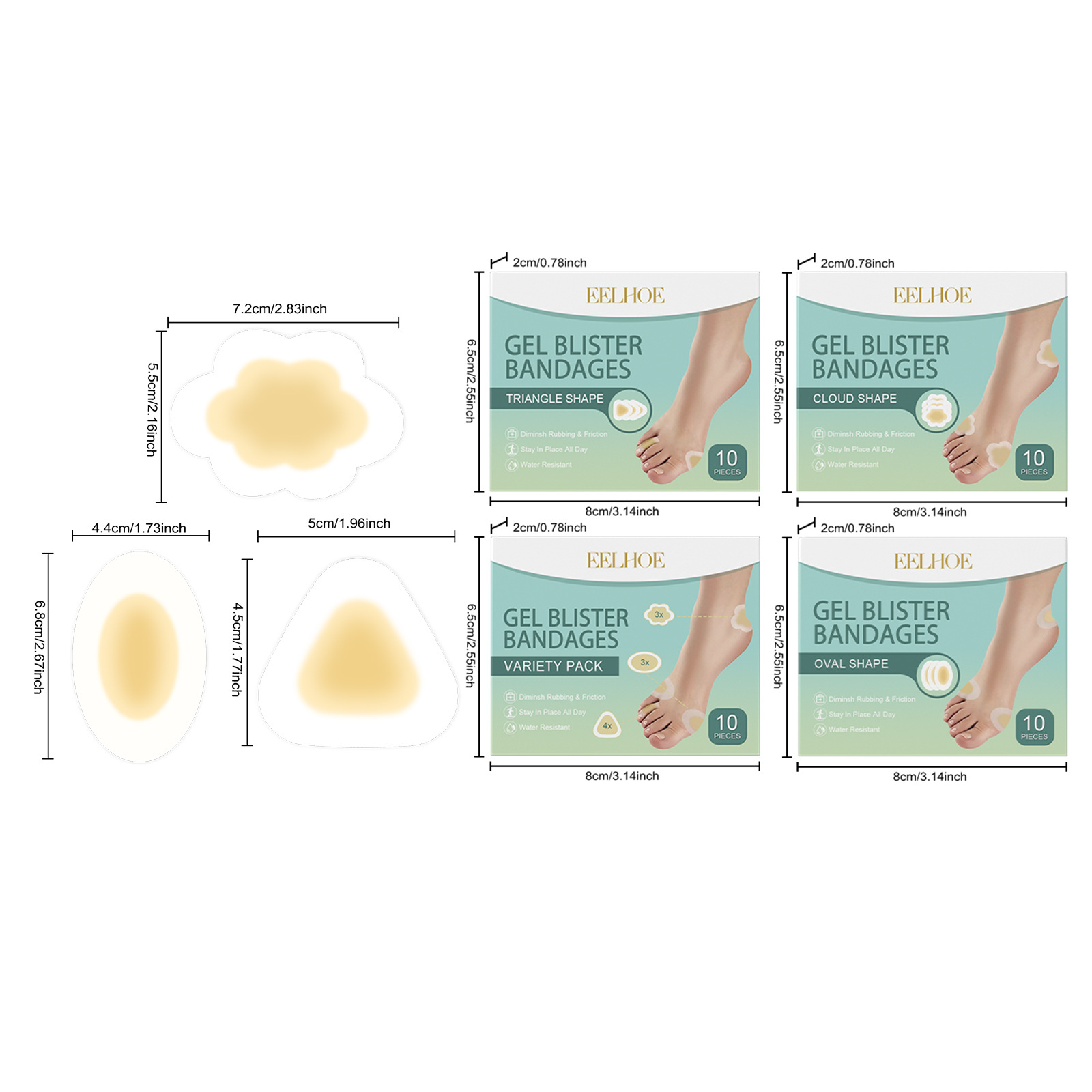 EELHOE blister bandage, foot breathable, light, dry, portable, comfortable and stable foot skin care bandage_voghion.com