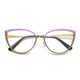 2023 new fashion color-changing anti-blue light flat mirror men's and women's makeup cat's eye metal glasses frame cross-border explosions
