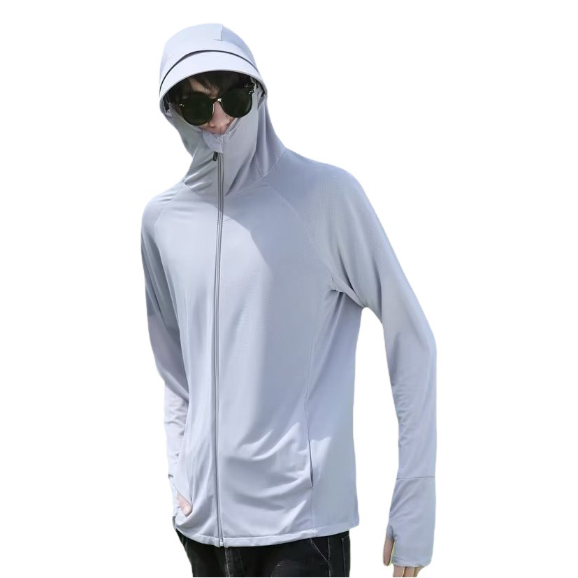 Ropa de protección solar para hombres verano protección UV transpirable ropa de pesca al aire libre ciclismo ropa de protección solar ropa ligera de piel moda