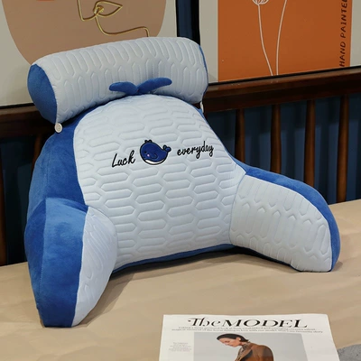 Dormitory Use | Multi-function pad - seat-recommendation-medium-cushion-headrest-60x40x-20cm-removable-and-washable-independent-liner-latex-style-blue-whale-ice-silk-latex-fabric
