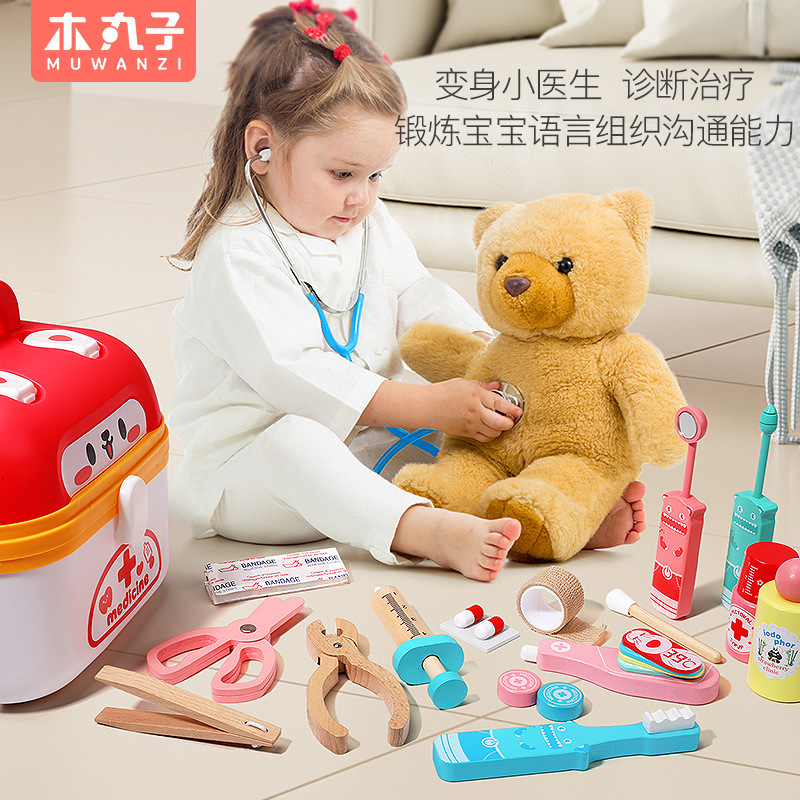 Juguetes de juguetes para niños médicos caseros juguetes de madera juguetes de papel juguetes de madera para bebés