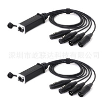 Waterproof RJ45 Female CAT5 to Audio 4 Channel 3 Pin XLR
