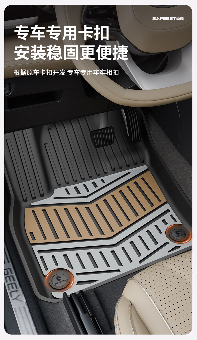 Suitable for Geely Galaxy E5 A7 Xingjian 7 Xingyue L Emgrand Xingyuan Special Car-Specific Colorful Tpe Car Floor Mats