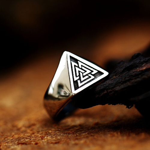 Beier's new Nordic Viking symbol titanium steel ring European and American fashionable and simple stainless steel men's ring jewelry