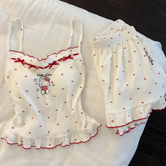 hellokitty2025新款吊带胸垫睡衣女夏季春秋天莫代尔甜美家居服薄