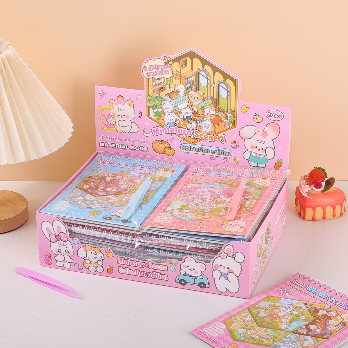 Libro de pegatinas de escena en miniatura tridimensional 3D Pegatinas creativas Rompecabezas de bricolaje para niños Colección de pegatinas de paisajismo sin recorte