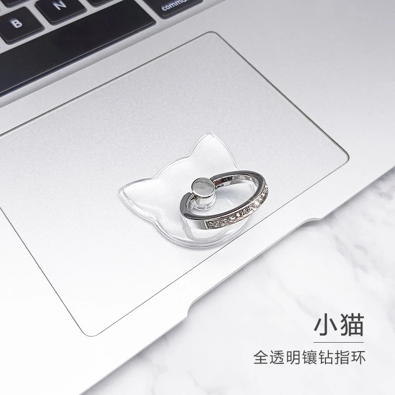 ダイヤモンド付き透明リングホルダー、ダイヤモンド付きゴールドリングホルダー、落下防止PC透明アクリル携帯電話リングホルダー|undefined