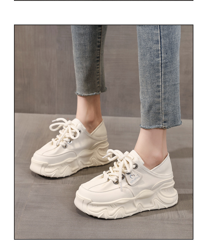 Giày sneaker nữ đế dày tăng chiều cao, form slip-on tiện lợi, đế bánh xốp mềm — màu be chi tiết 13