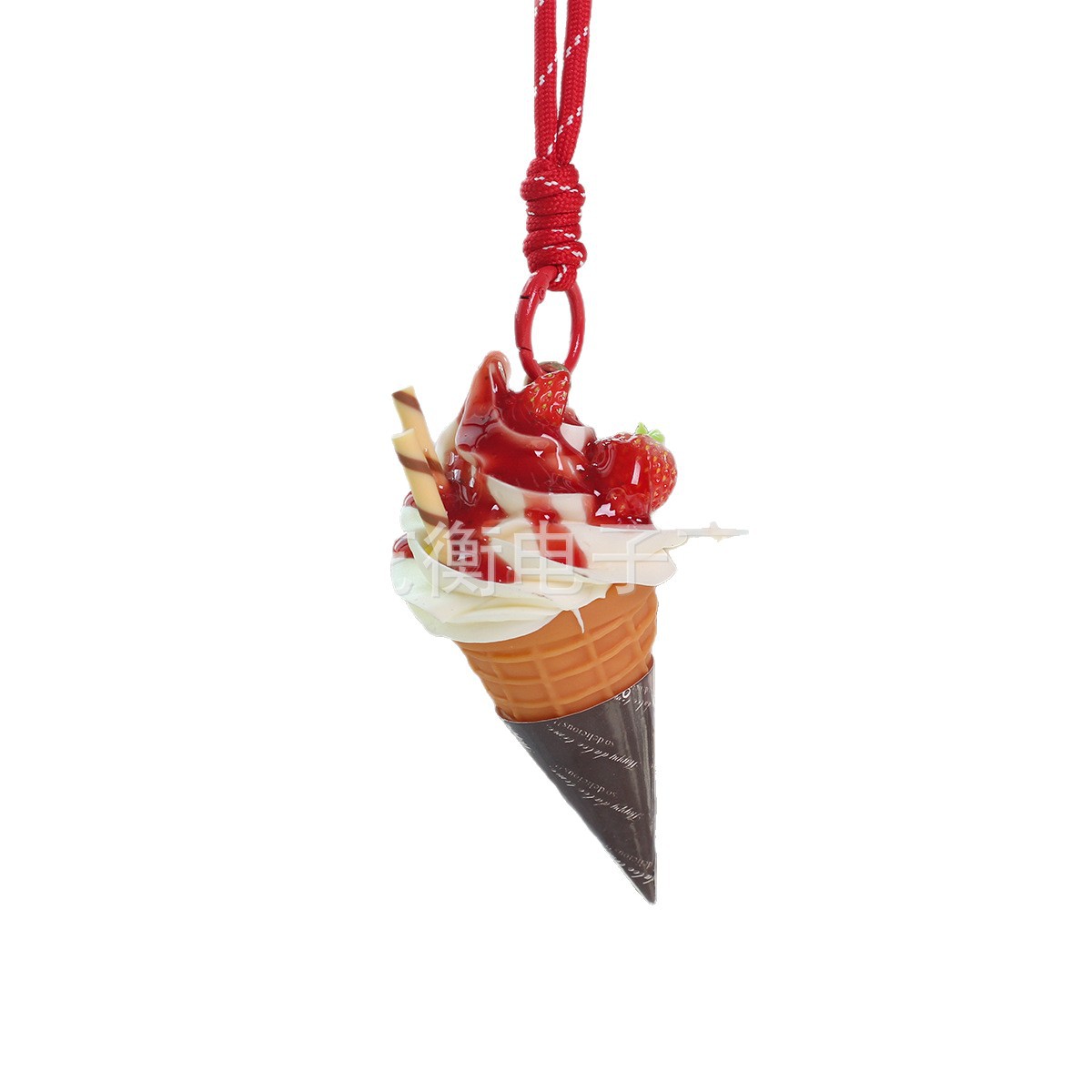 Simulación de colgantes de helado adorable red fruta torta modelo de decoración para el hogar accesorios de bolsas colgantes de automóviles