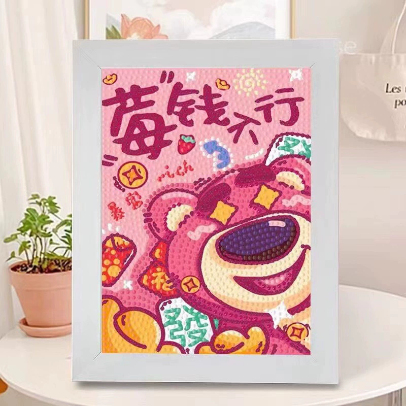 Алмазная роспись клубничный медведь украшение для детей ручной работы