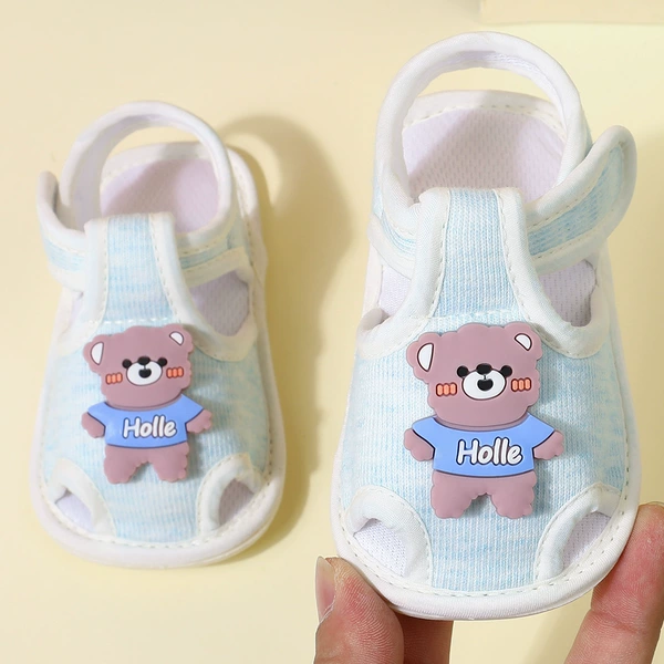 Sandals solid color hello bear blue tendon bottom