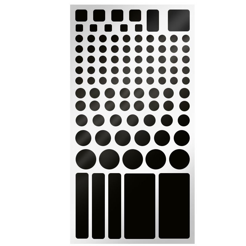 100 모양 검은 음영 스티커; 전체 음영; 국경 간 폭발물