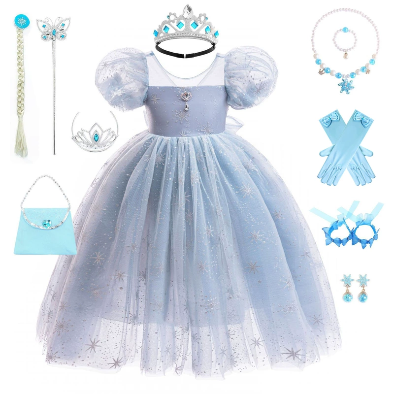 Платье для девочек Frozen Эльза длина ниже колена