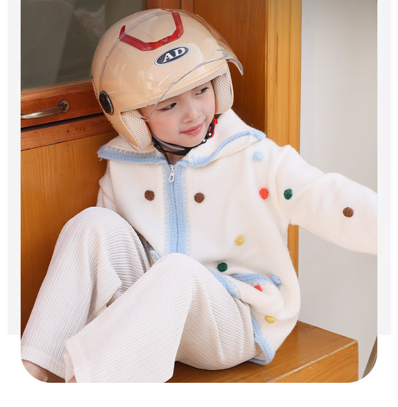 Ad Kidsren's Helmet Girls Boys Winter Warm Electric Motorcycle Kidsren Baby All Year Round 3C Certified Safety Helmet