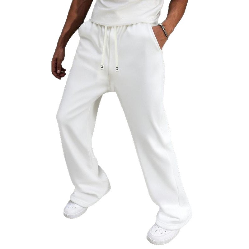 Herren-Jogginghose, einfarbig, weit geschnitten, lässig, mit Kordelzug, lockere Passform, sportlich, gerades Bein_voghion.com