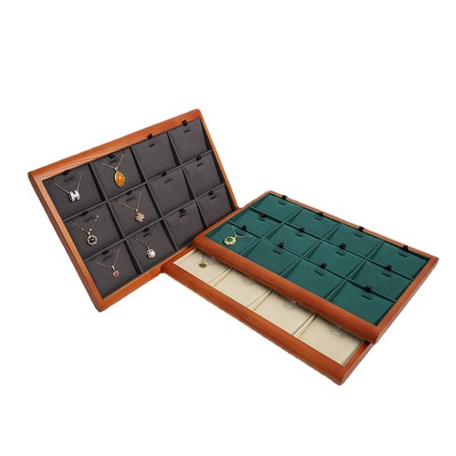 Solid wood jewelry display stand jewelry jewelry display tray ring pendant viewing pallet bracelet necklace tray storage tray