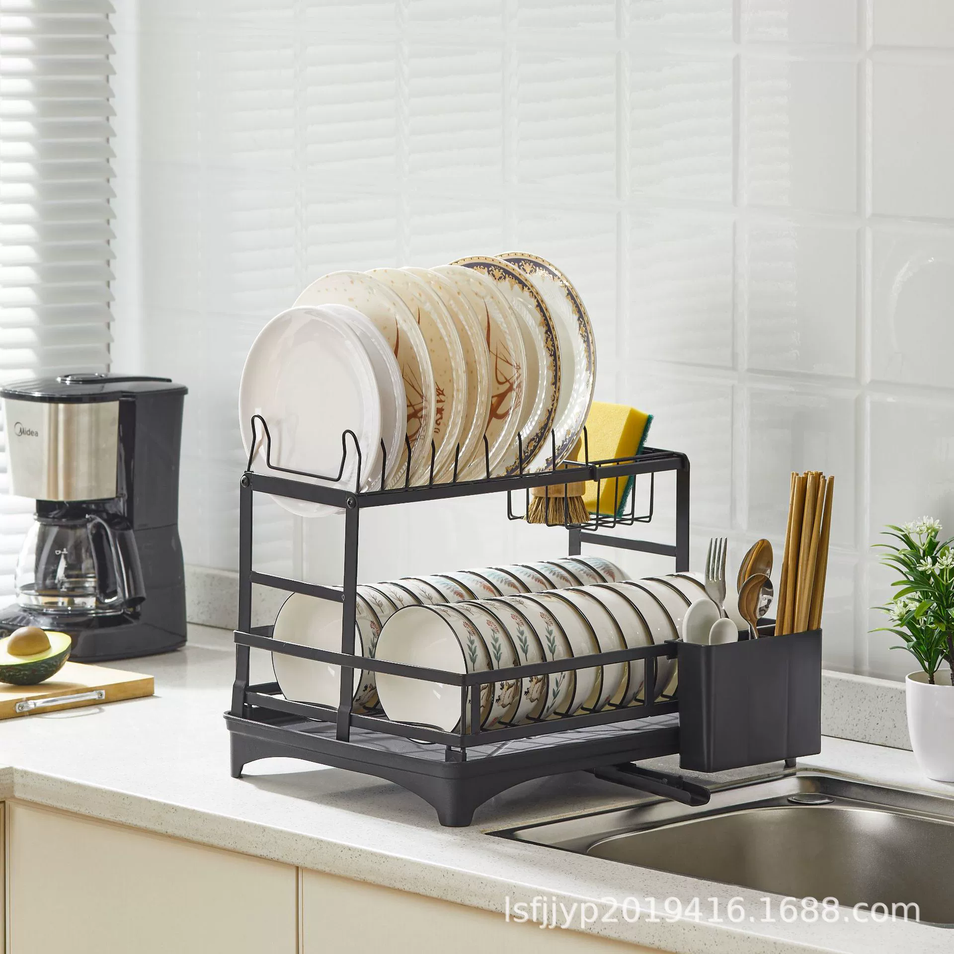 Household kitchen shelf, multi -function with chopstick cage connecting the table table dishes storage rack drain bowl rack