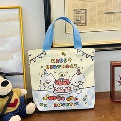 かわいいアニメのお土産キャンバスバッグ手提げ袋幼稚園ギフトバッグ子供赤ちゃん満月誕生日ギフトバッグ