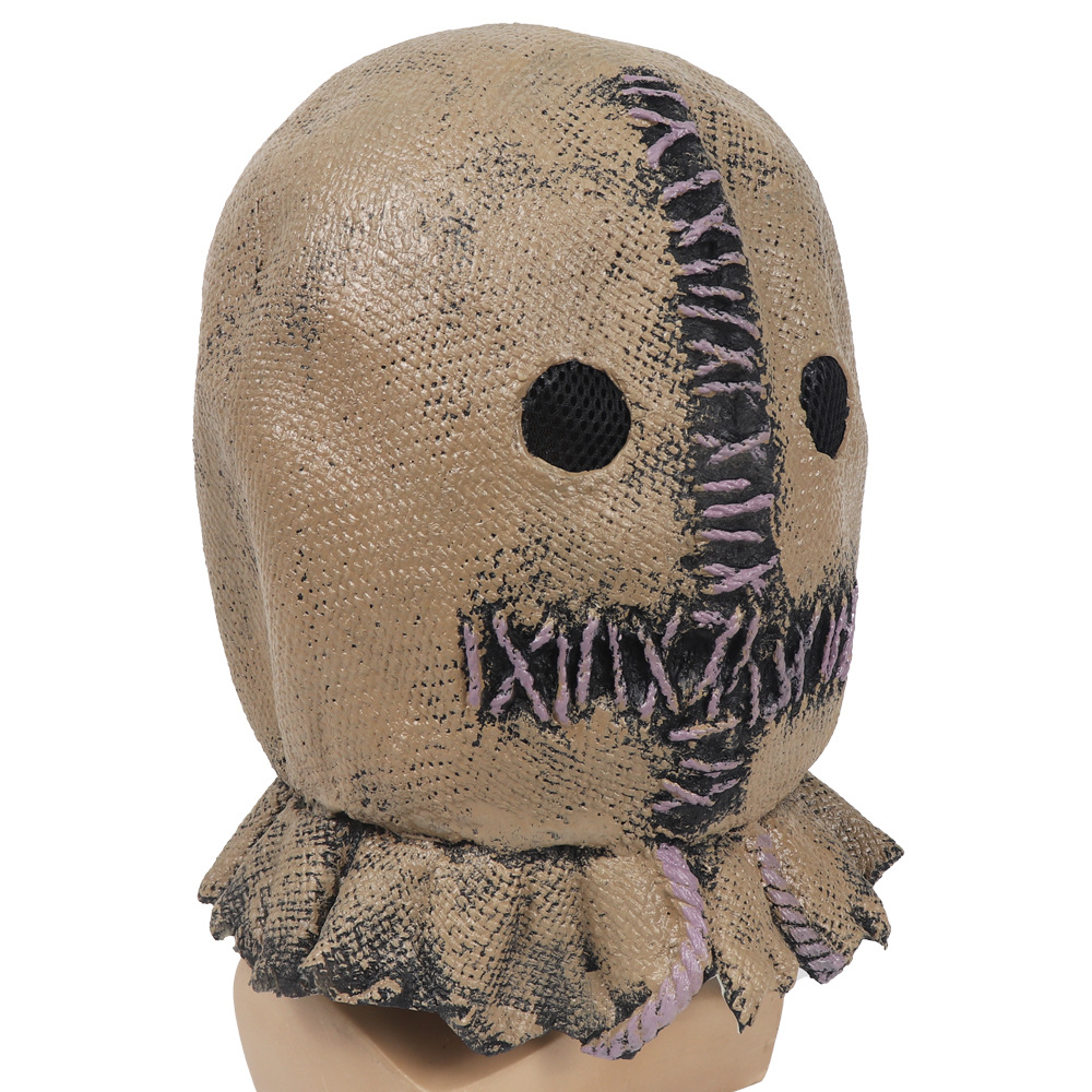 Hallowmas latex scarecrow mask head cover children mask Halloween horror dance bag mask_voghion.com