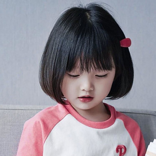 Children's Wig Women's BOBO Buckle Short Hair Girls' Baby's Headwear Shape Air Bangs Artificial Hair Headgear in stock