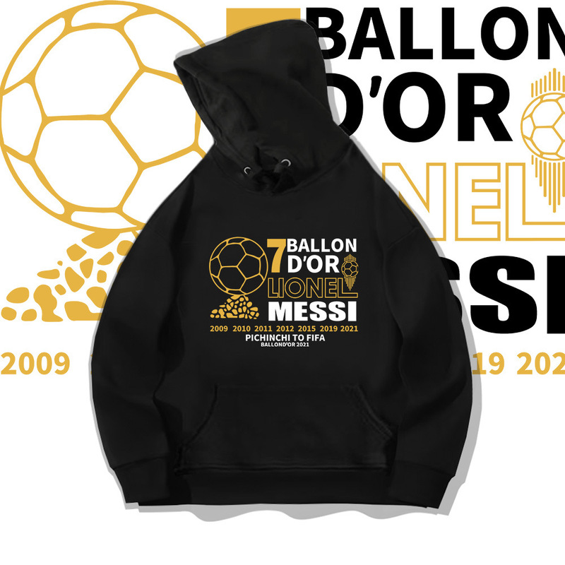 Messi Hooded Sweater Men's and Women's Spring and Autumn Clothes Young Students Fashion Brand Football Sports Loose Long Sleeve Jacket