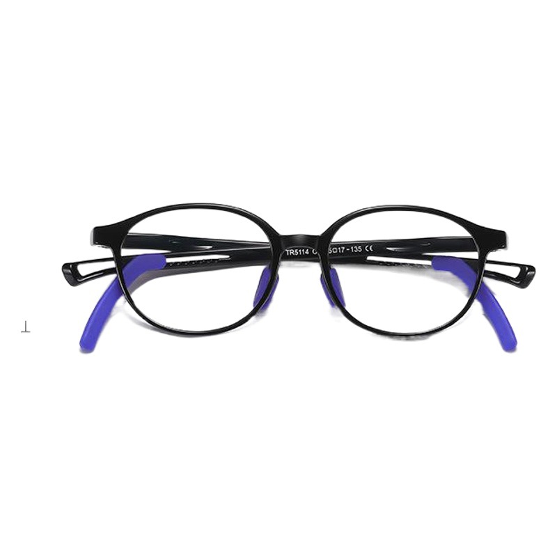 Gafas de luz anti-azul para niños de nueva moda TR5114 niños y niñas gafas lisas cómodas y ligeras con cubierta antideslizante para el pie