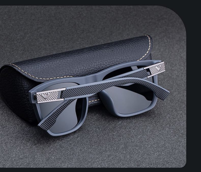 Neue modische eckige polarisierte Sonnenbrillen für Männer - persönlicher Trendy-Look mit Premium-Gefühl, UV-Schutz für draußen und Angeln, Herren-Sonnenbrille für den Export