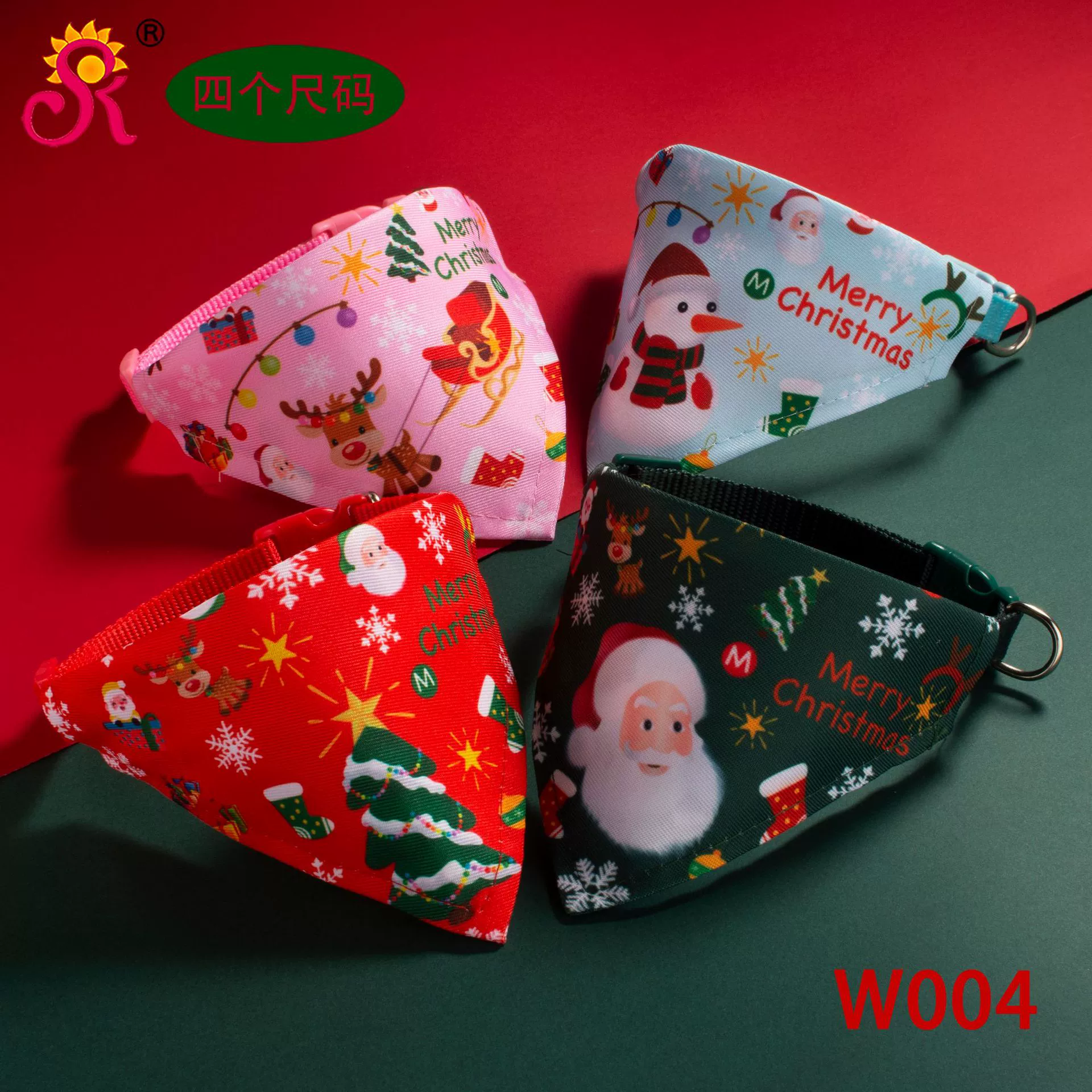 Рождественский шарф Собака Треугольник Шарф Bib Кошка Шарф Маленькая Собака Шарф