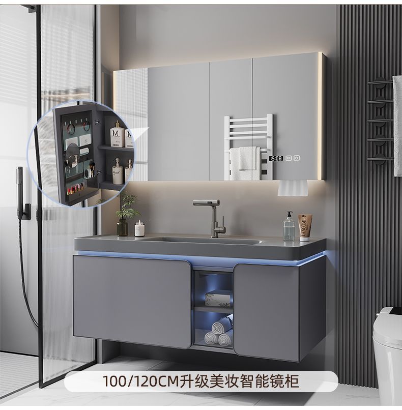 New minimalist bathroom cabinet, ceramic integrated basin bathroom cabinet, combined bathroom washbasin, new ceramic washbasin cabinet undefined