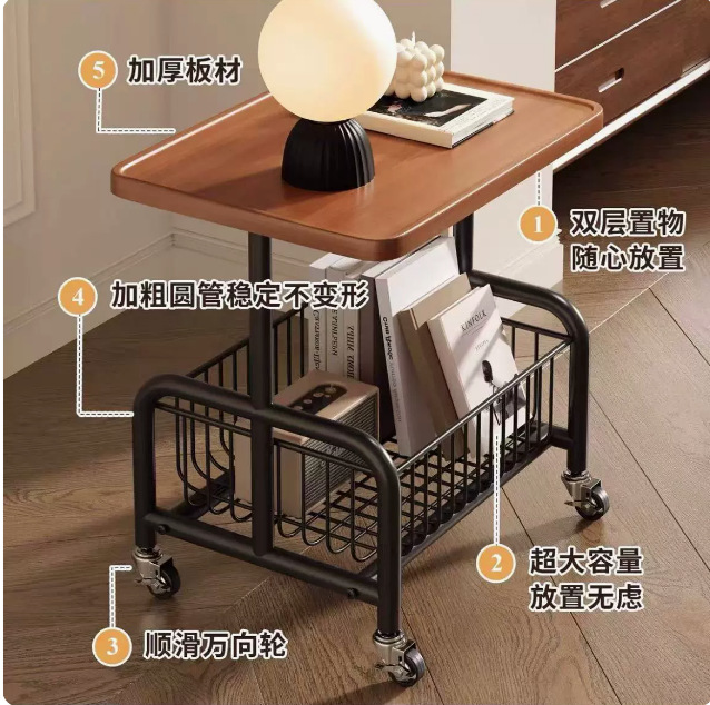 [월넛보드-블랙프레임] 아이언아트 + 중공수납바구니 + 메탈휠